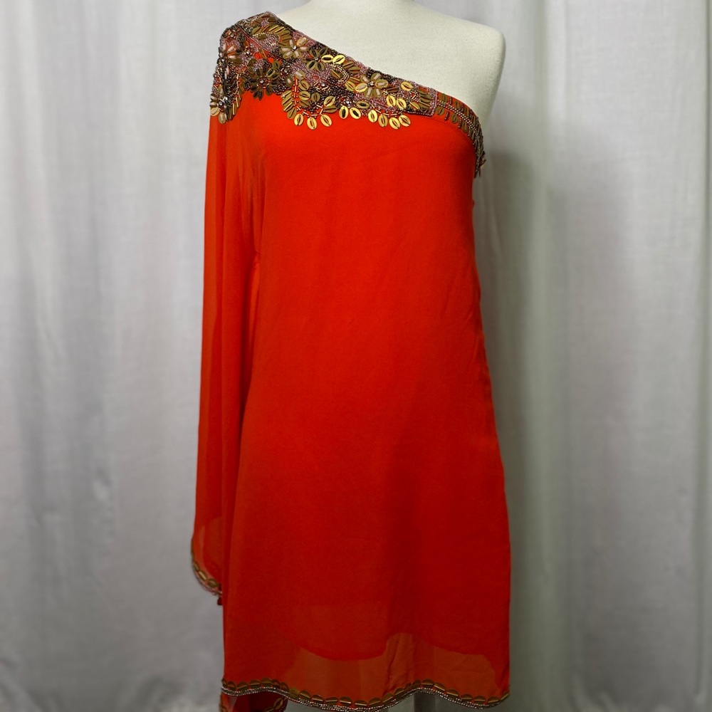 Asymmetrical Burnt Orange Dress